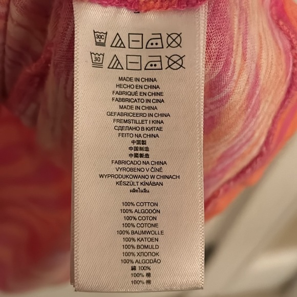 Michael Kors pink & coral zebra print T-shirt, size M - Picture 5 of 7